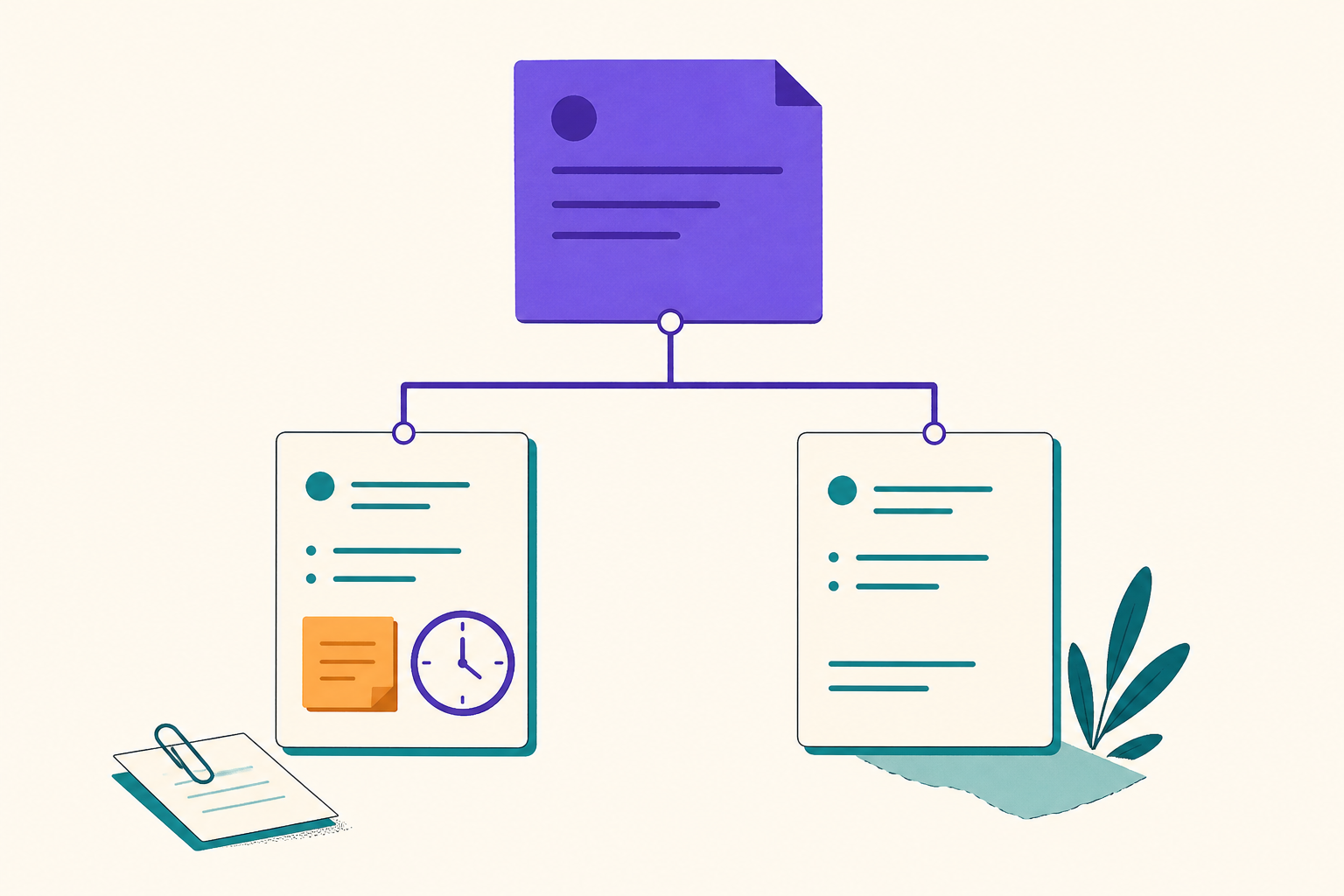 Hours hang on the same branch as the work — not in a separate timesheet