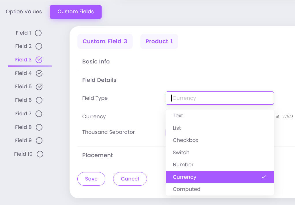 Custom fields for efficient goal tracking in Goalpen